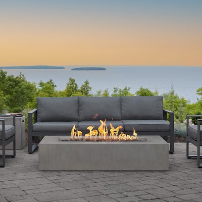 Provo Low Rectangle Propane Fire Table in Flint