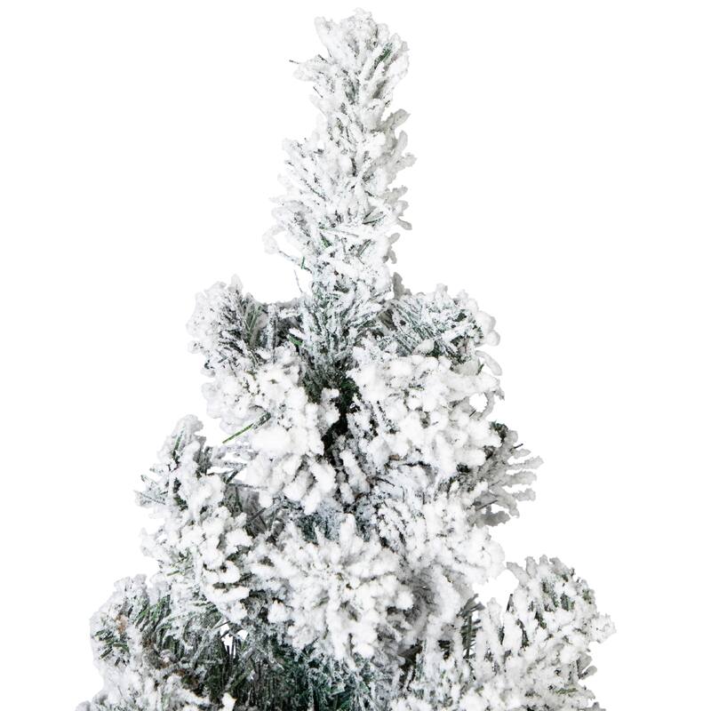 6' Flocked Green Pine Pencil Artificial Christmas Tree Unlit - 6 Foot