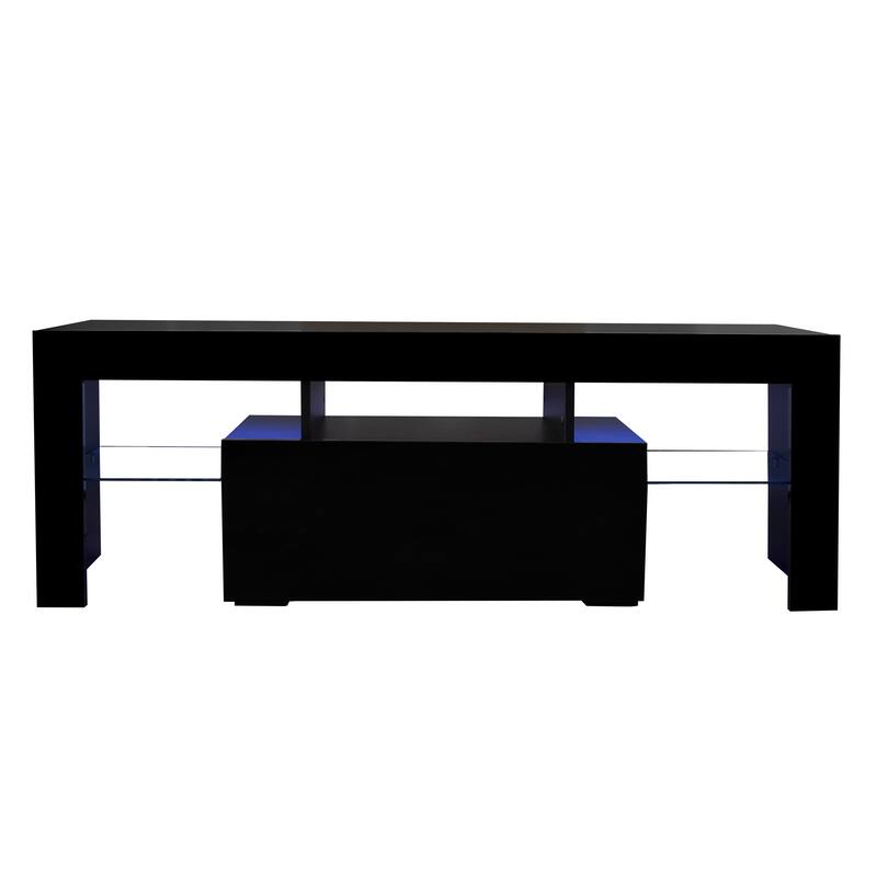 Anmytek Modern LED RGB Light TV Stand - Gaming Console Storage for Living Room Bedroom Lounge