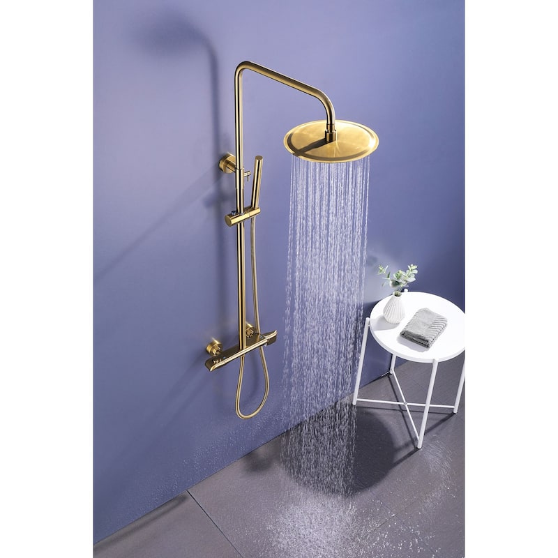 1-Spray Patterns with 1.5 GPM 10 in. Wall Mount Dual Shower Heads - 10 in