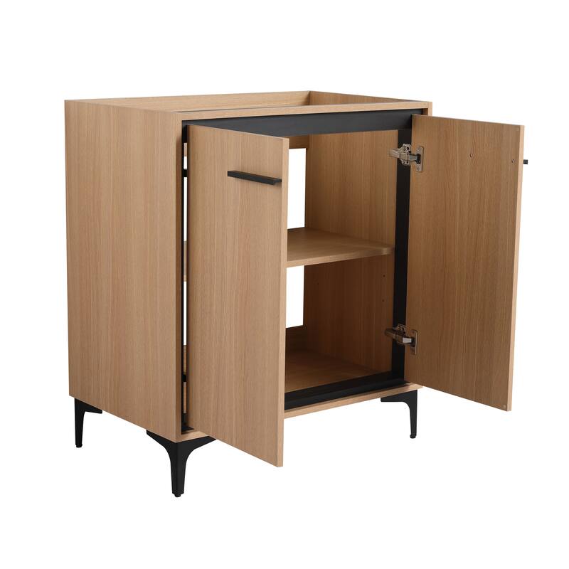 Modern Bathroom Vanity with Double Door Cabinet, Engineering Wood Frame, Ample Storage
