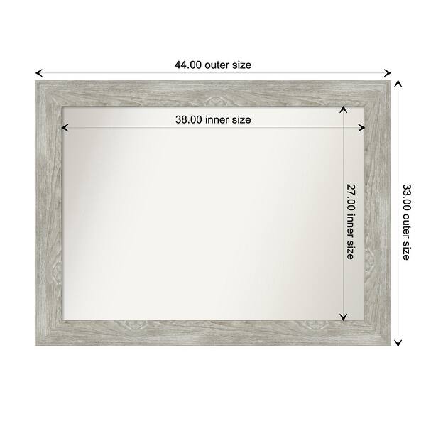 dimension image slide 102 of 113, Dove Greywash Framed Non-Beveled Custom Wall Mirror, Bathroom Vanity Mirror