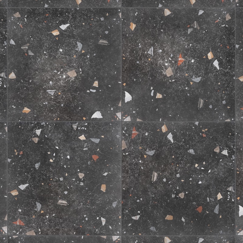 Merola Tile Sonar Black 25-5/8" x 25-5/8" Porcelain Floor and Wall Tile
