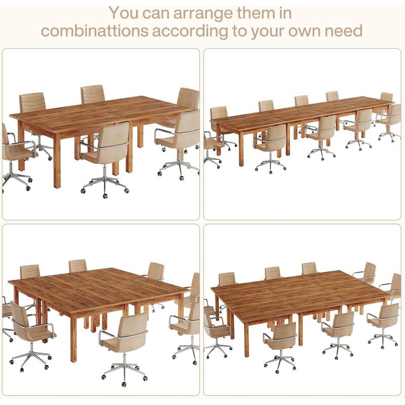 Modern Minimalist Wood 4-Person Square Conference Table/Desk for Meeting Room Seminar Room Boardroom