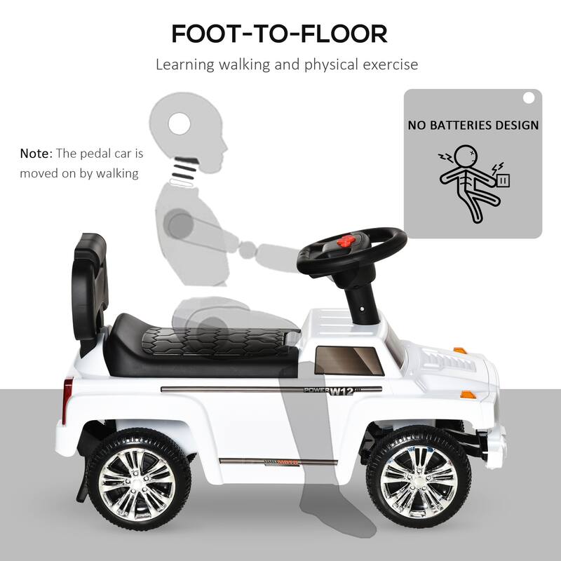 Toddler Ride on SUV Push Car with Working Horn, Music, Hidden Storage, Anti-Tipping System and Realistic Off-Road Style