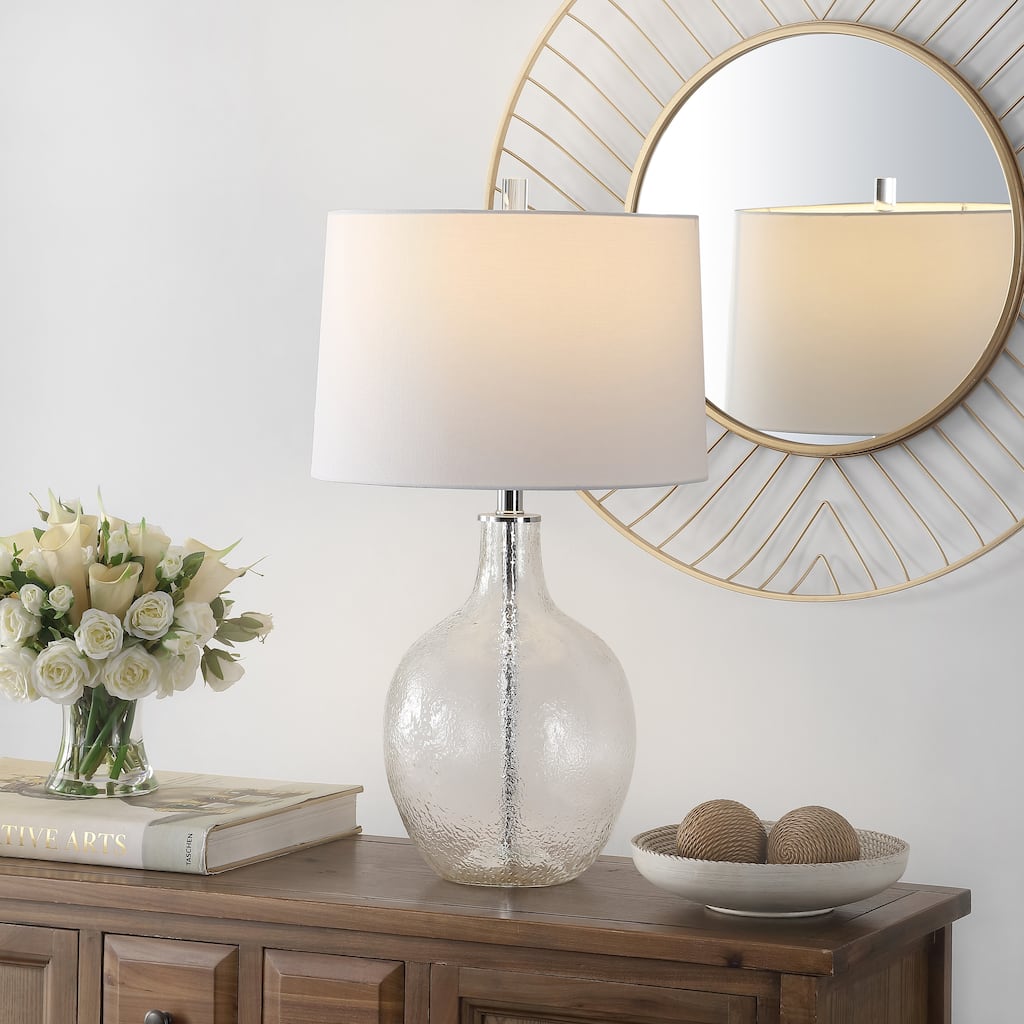 SAFAVIEH Lighting Nailja 26-inch Glass Table Lamp - 15" x 15" x 26" - 15Wx15Dx26H