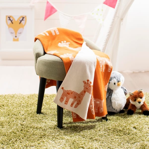 slide 2 of 2, SAFAVIEH Baby Collection Titan Throw - Orange - 32" x 40" - 32" x 40"