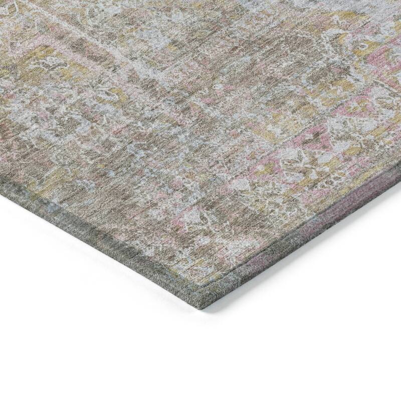 Machine Washable Indoor/Outdoor Traditional Global Chantille Rug