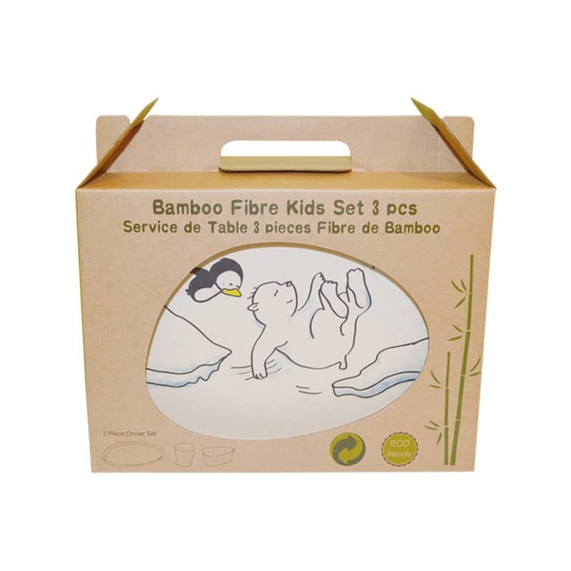 Kids own dinnerware set Polar bear and penguin - 3 Piece
