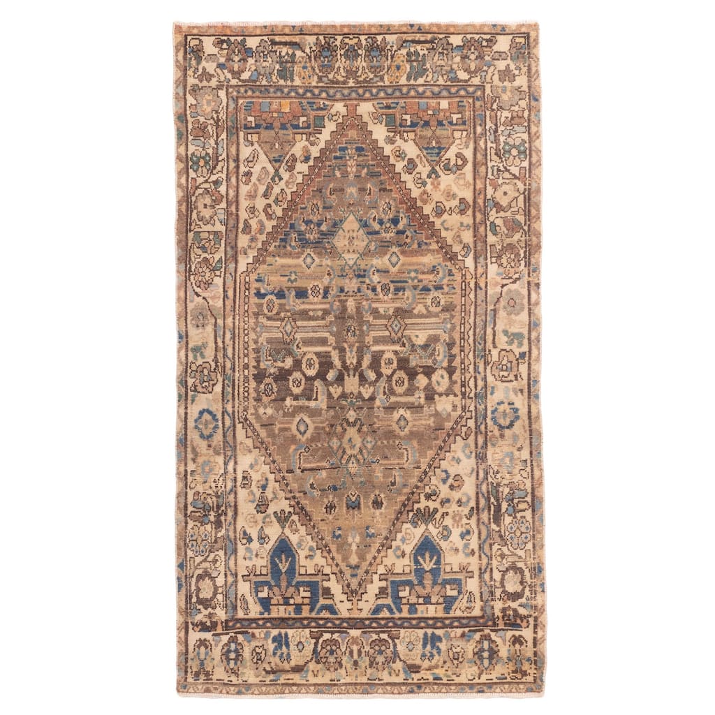 ECARPETGALLERY Hand-knotted Antalya Vintage Brown Wool Rug - 3'8 x 6'11