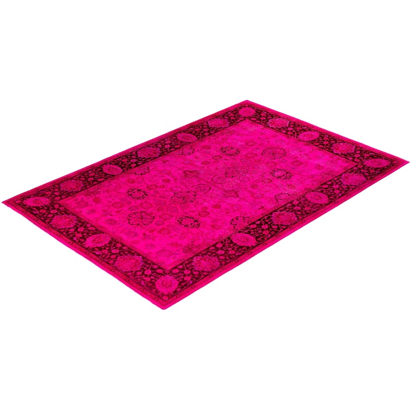 Contemporary Overdyed Wool Hand Knotted Area Rug - 6' 2" x 9' 1"