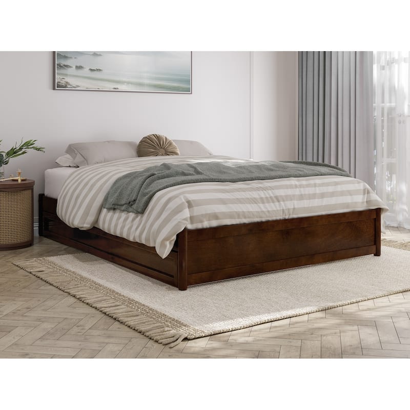 Barcelona Panel Platform Bed with Twin XL Trundle