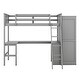 preview thumbnail 5 of 7, Gray Solid Pine Wood Loft Bed with Desk, Shelves, Wardrobe, and Guardrails