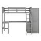 preview thumbnail 19 of 21, Wooden Twin size Loft Bed with Desk, Shelves and Wardrobe