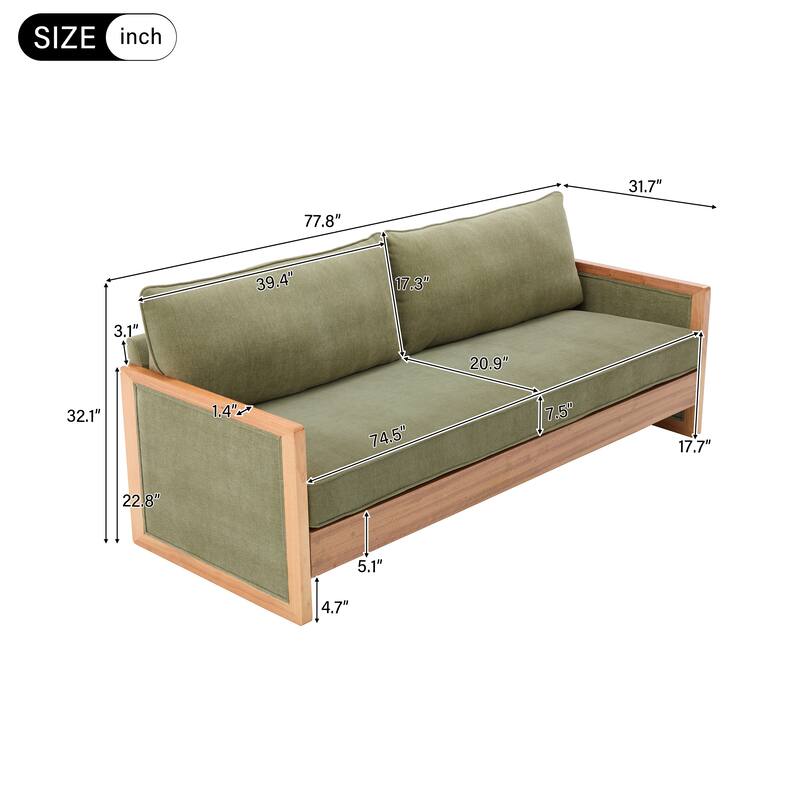 Christopher Knight Home - Soft Upholstered 77.8" Chenille 3-Seater Sofa