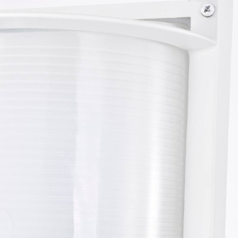 LED Rectangular Bulk Head Fixture White Finish with White Glass