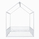 preview thumbnail 25 of 26, Cabin Style Full Size House Platform Bed,Sturdy Metal Bed with Roof,Metal Fence Around Bed with Door