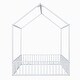 preview thumbnail 11 of 12, Full Size Metal Bed with House Frame Featuring Roof, Perimeter Fence, and Access Door, Durable Sturdy Construction