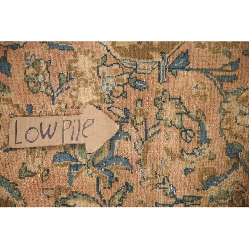 Hand Knotted Oriental 100% Wool Carpet Traditional Floral Coral Kashan Area Rug - 9' 1'' X 6' 5''