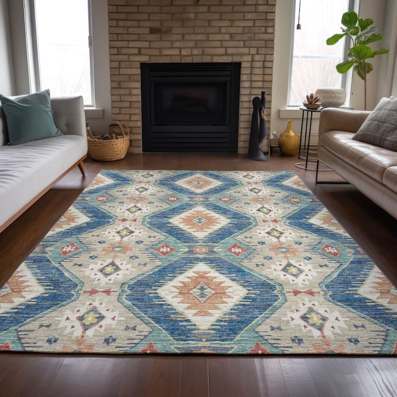 Machine Washable Indoor/Outdoor Southwest Global Chantille Rug