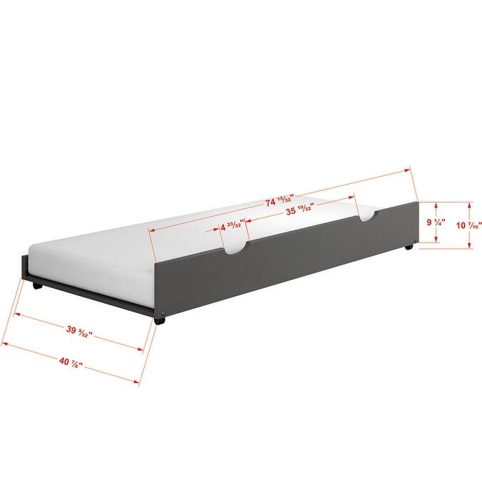 Dark Grey Full over Double Twin Bunk Bed
