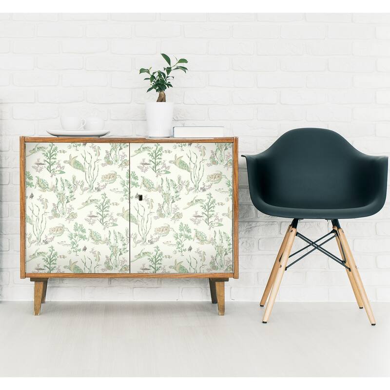 Scalamandre Jade & Sandstone Garparilla Peel & Stick Wallpaper