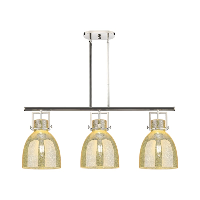 Innovations Lighting 411-3I-16-42 Newton Bell Linear Newton Bell 3 - Polished Nickel / Mercury