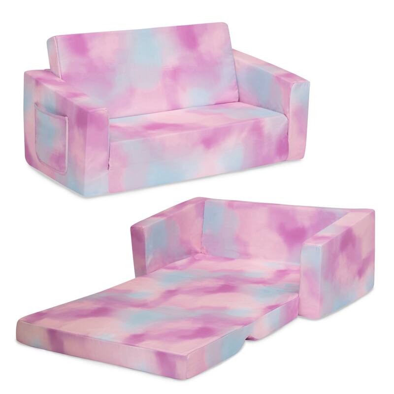 Delta Children Cozee Flip-Out Sofa - 2-in-1 Convertible Sofa to Lounger for Kids
