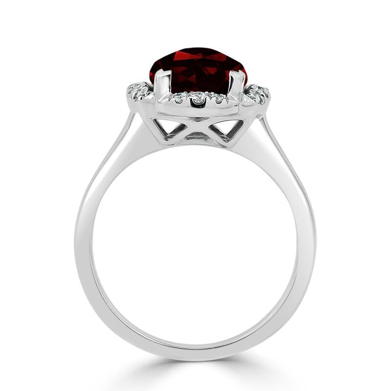 Auriya 4ct Cushion-cut Garnet Halo Diamond Engagement Ring 1/8ctw 14k Gold