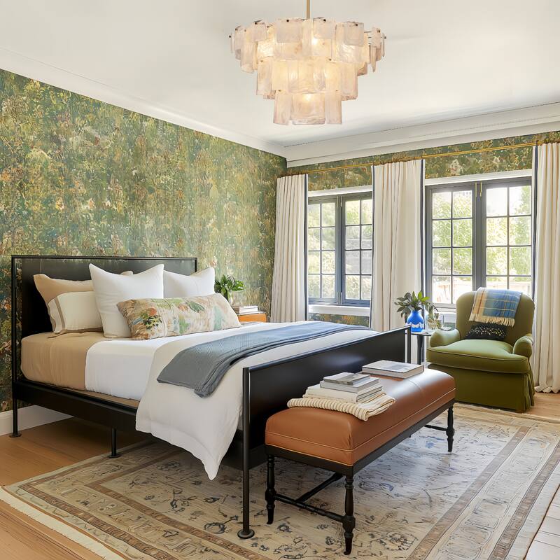 Calyra Modern Luxury 13-Light Tiered Gold Textured Handmade Art Glass Chandelier for Living Dining Room Foyer