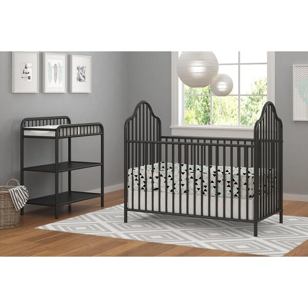 metal crib and changing table