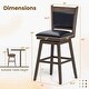 preview thumbnail 3 of 7, Costway 29" Swivel Bar Stools Set of 2 with Back Rubber Wood Legs - See Details