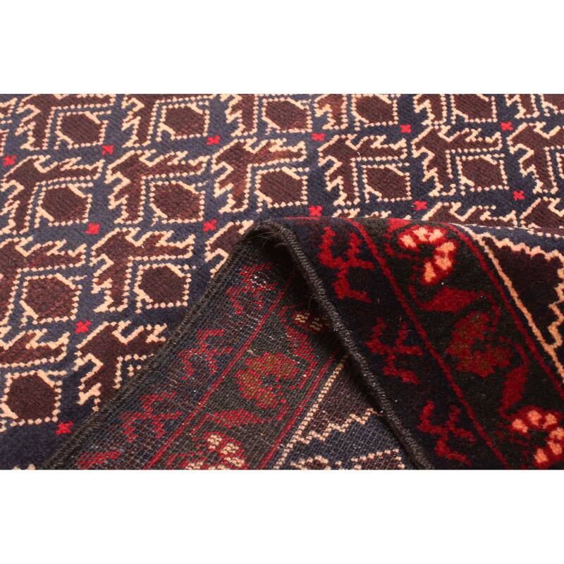 ECARPETGALLERY Hand-knotted Teimani Dark Navy Wool Rug - 2'9 x 4'5