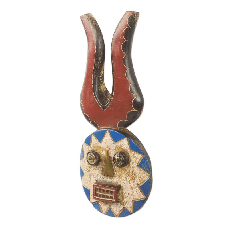 Novica Handmade Lucky African Wood Mask