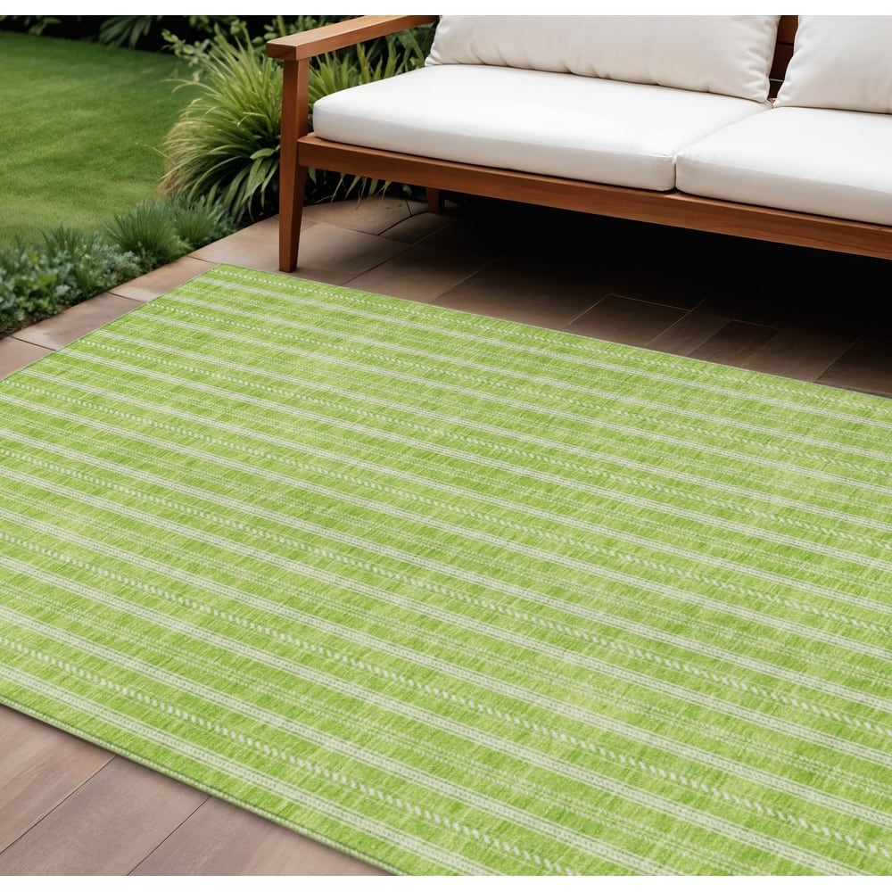 HomeRoots Striped Transitional Rectangle Outdoor Rug