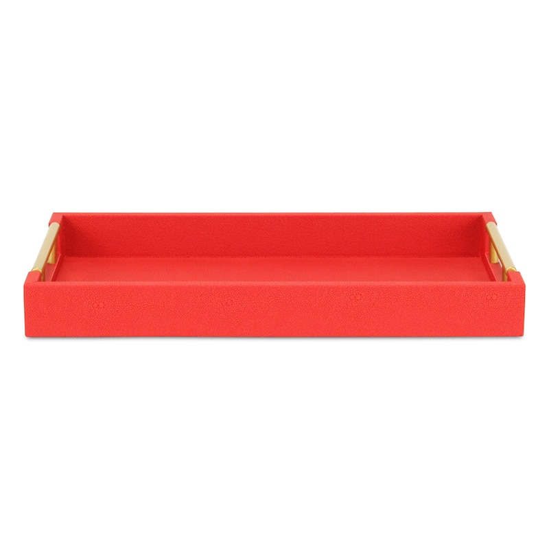 Lusan Faux Shagreen Tray with Handles