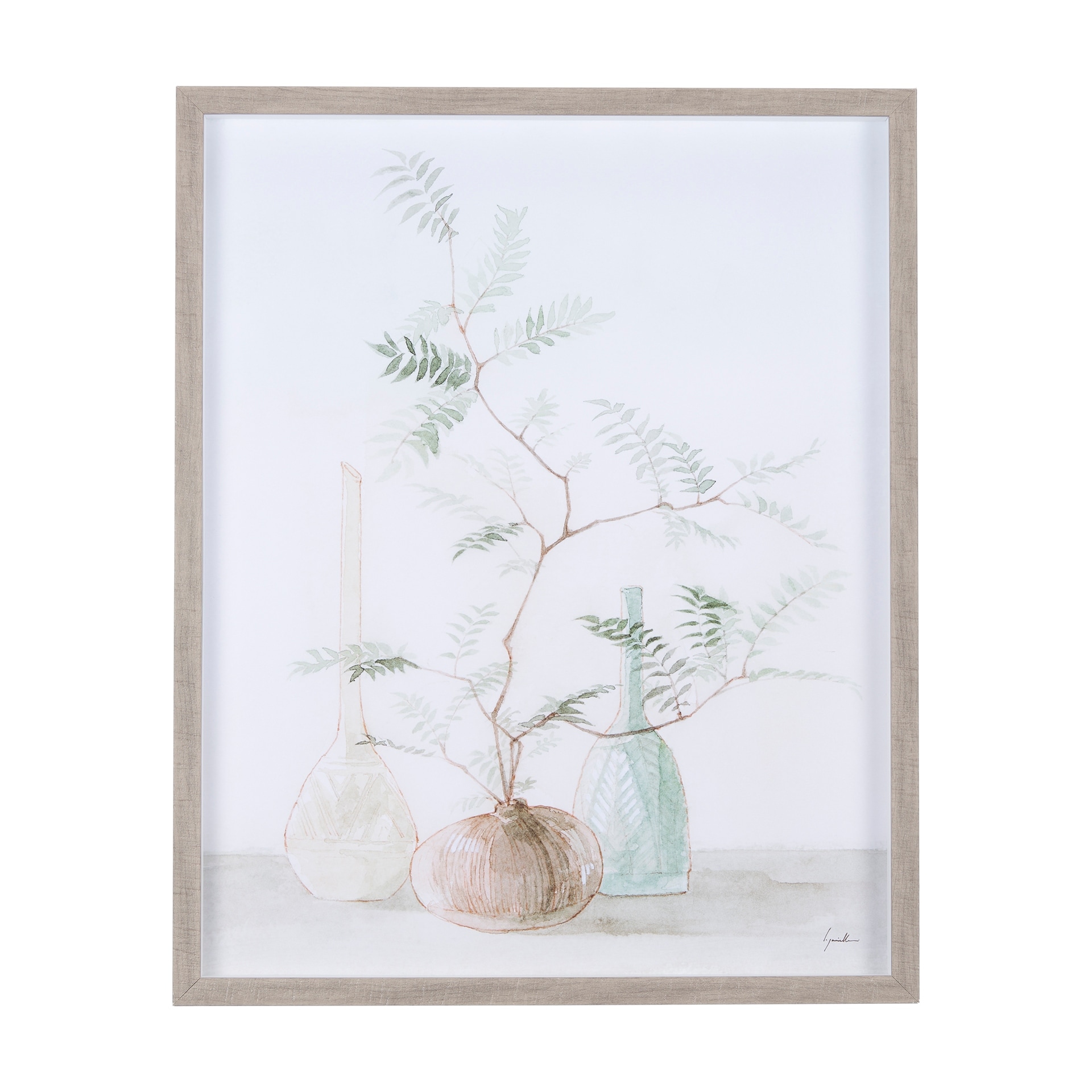 Boho BranchesI by Mercana Studio a Hand Embellished Textured Framed Art Print Matted under Glass