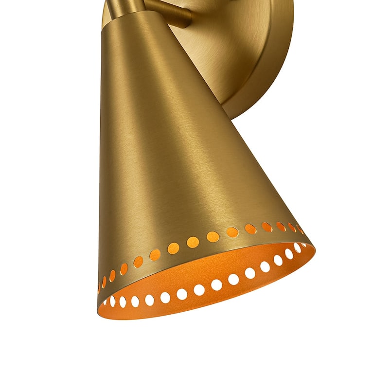 2-Light Mid-century Dual Cone Hourglass Up Down Wall Sconce