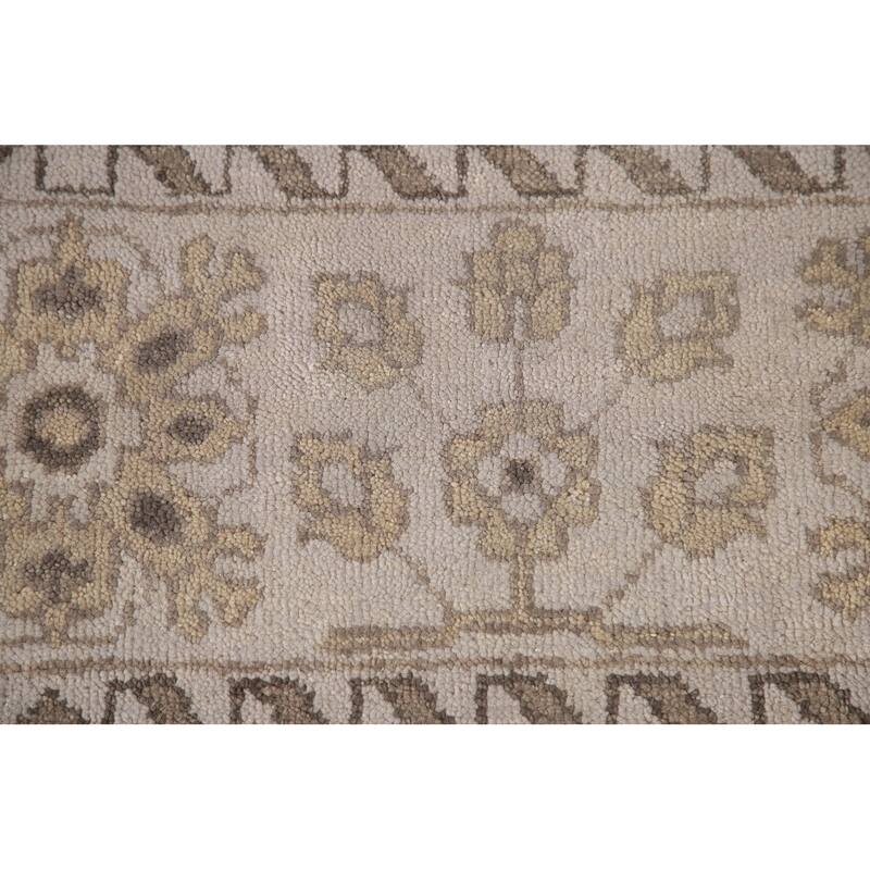 Geometric Oushak Oriental Area Rug Handmade Wool Carpet - 8'10"x 11'11"