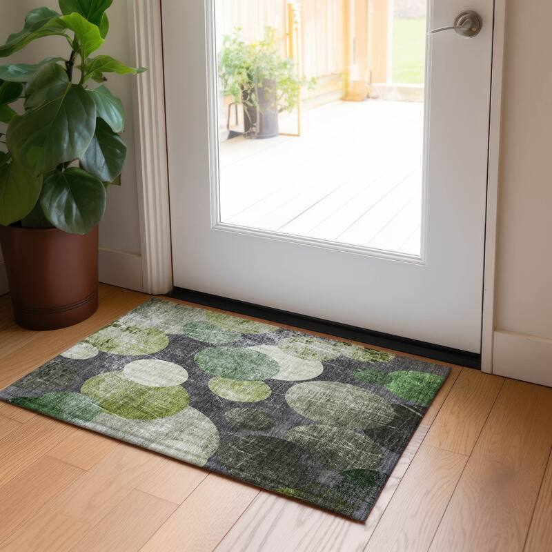 Jami Modern Art-Inspired Weather Resistant Versatile Elegance Runner Outdoor Rug