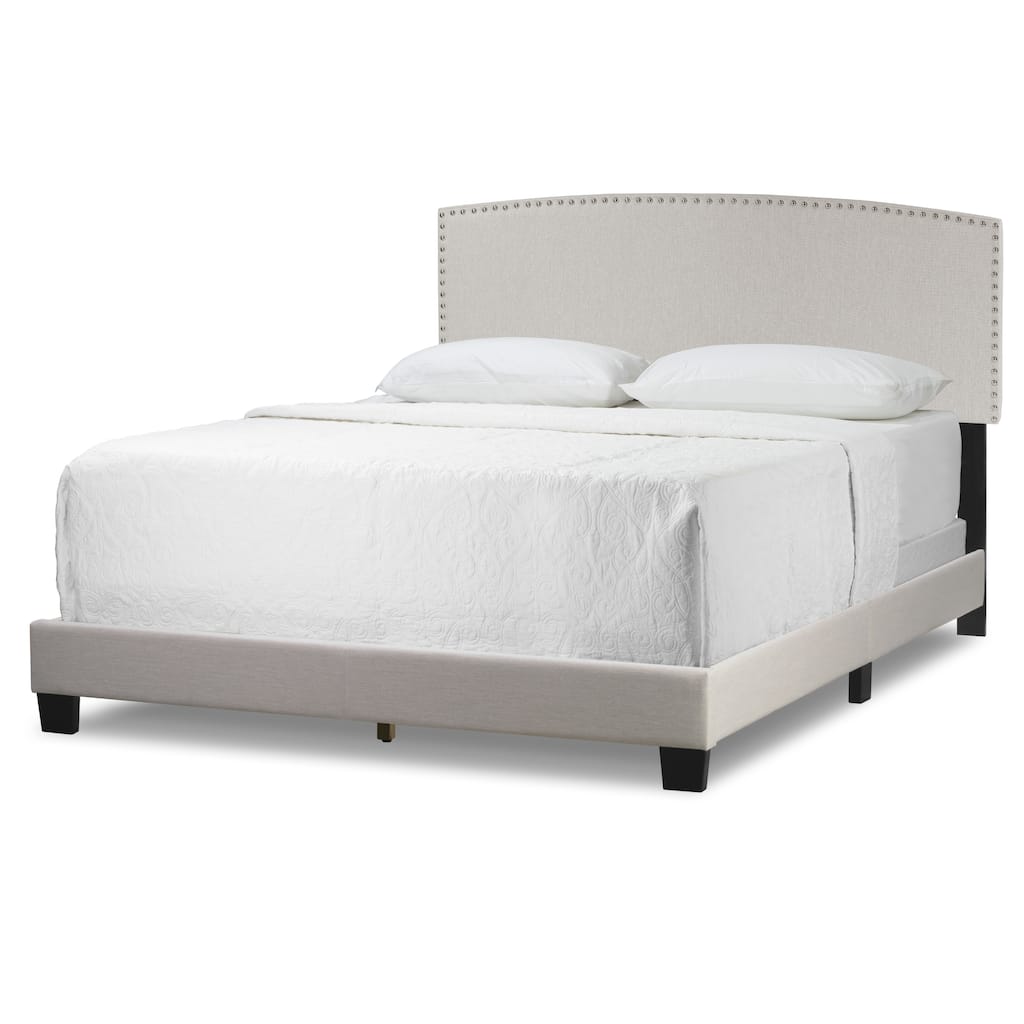 Ausca Fabric Queen Bed with Nail Head Trim