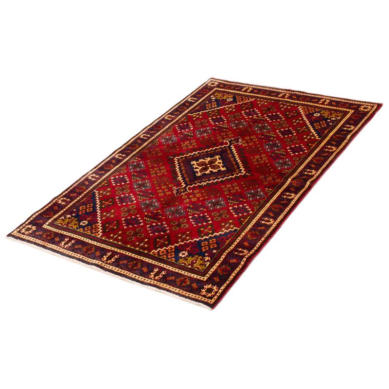 ECARPETGALLERY Hand-knotted Kayseri Red Wool Rug - 4'4 x 6'9