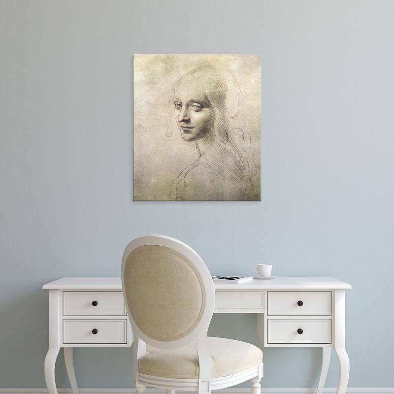 Easy Art Prints Leonardo da Vinci's 'Study for the head of Uriel in The Virgin of the Rocks' Premium Canvas Art