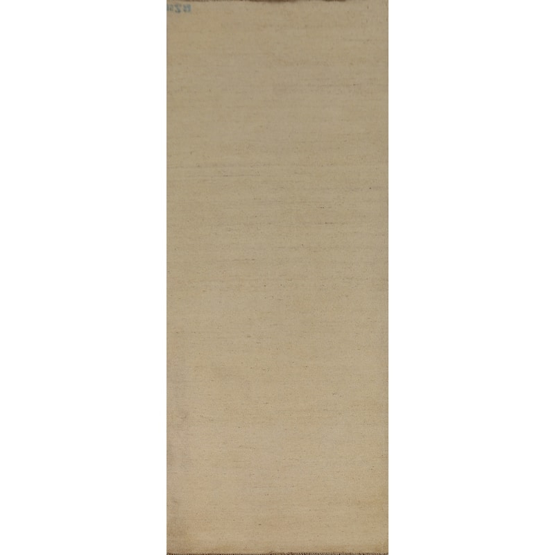 Modern Gabbeh Runner Rug Hand-Knotted Wool Carpet - 3'0"x 9'8"