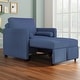preview thumbnail 1 of 8, Roomfitters Convertible Sleeper Chair, 3 in 1 Velvet Lounger with Adjustable Backrest, Compact Bed Option, Blue Blue