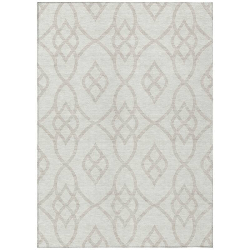 Machine Washable Indoor/ Outdoor Chantille Modern Trellis Rug