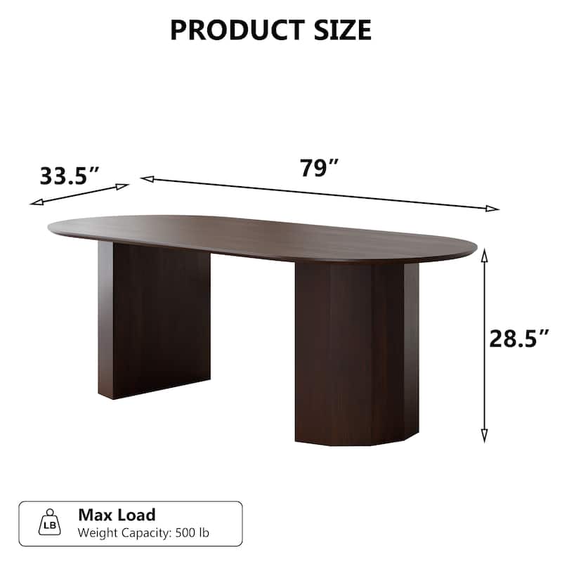 79 In Solid Wood Dining Table For 6 - 8 Person