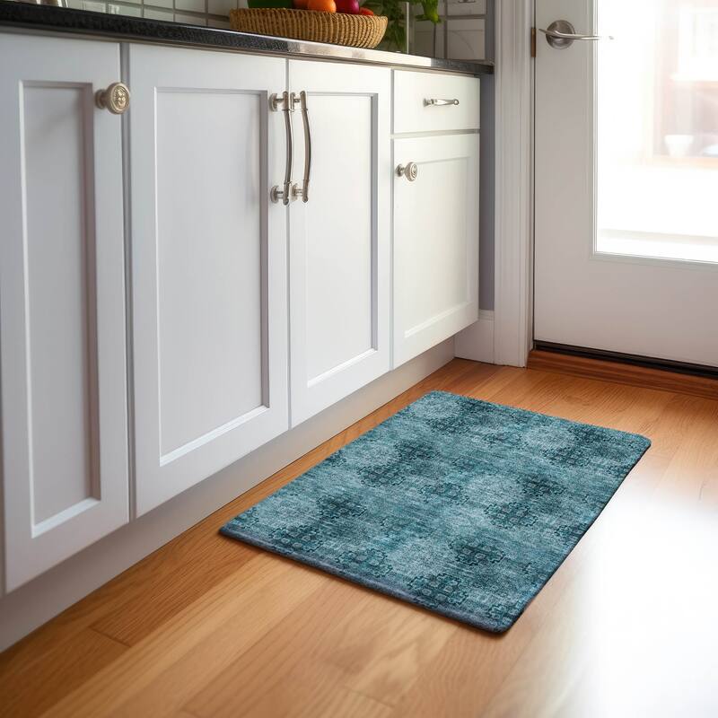 Premium Washable Super Soft Boho Modern Mayfield Rug - Teal - 1' 8" x 2' 6" - Rectangle