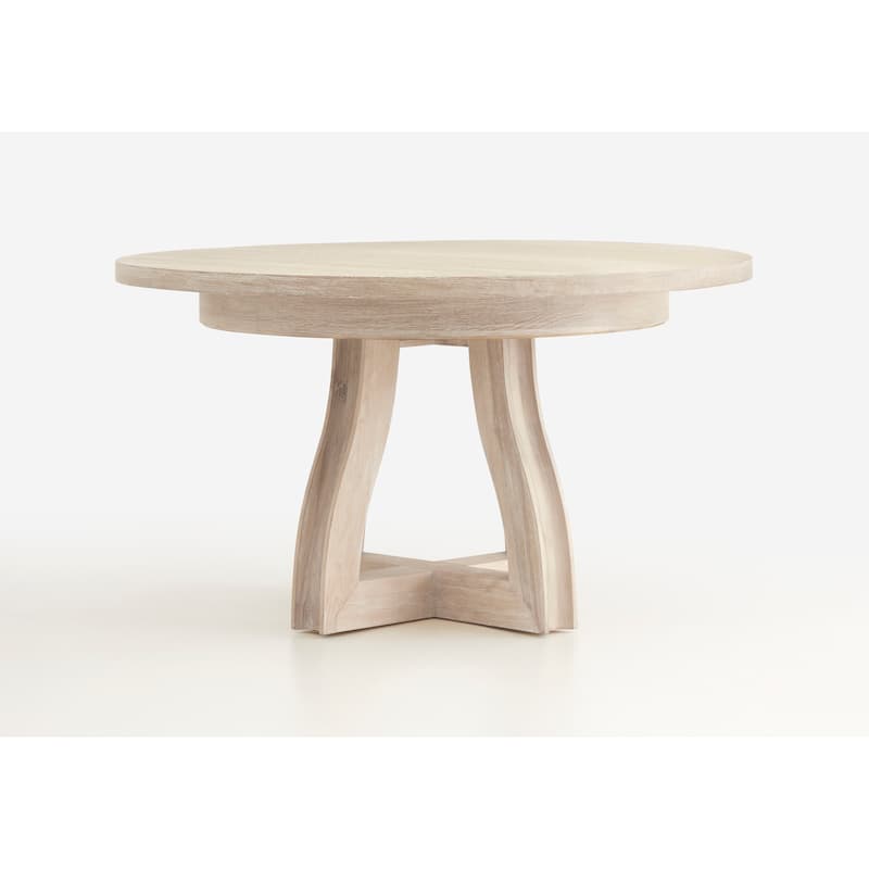 Magnussen Home Herringbone Ridge White 54" Extendable Round Dining Table - 54''W x 54''D x 30''H