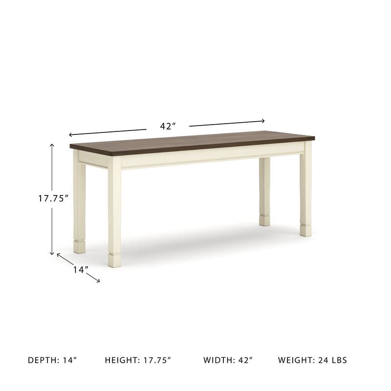 Signature Design by Ashley 'Whitesburg' Dining Room Bench - 42" W x 14" D x 17.88" H